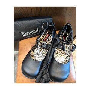 Demonia Black Dress Shoes with Chunky Sole